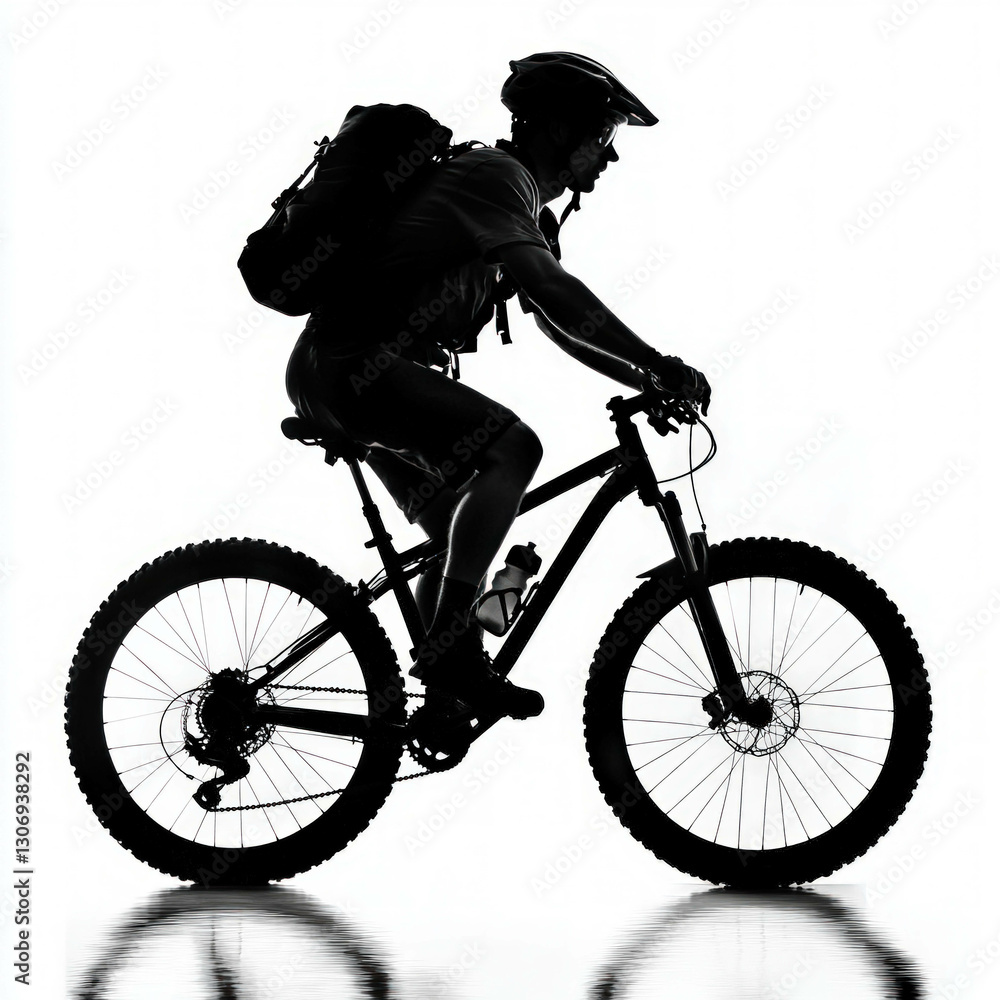Naklejka premium Riding Bicycle Isolated