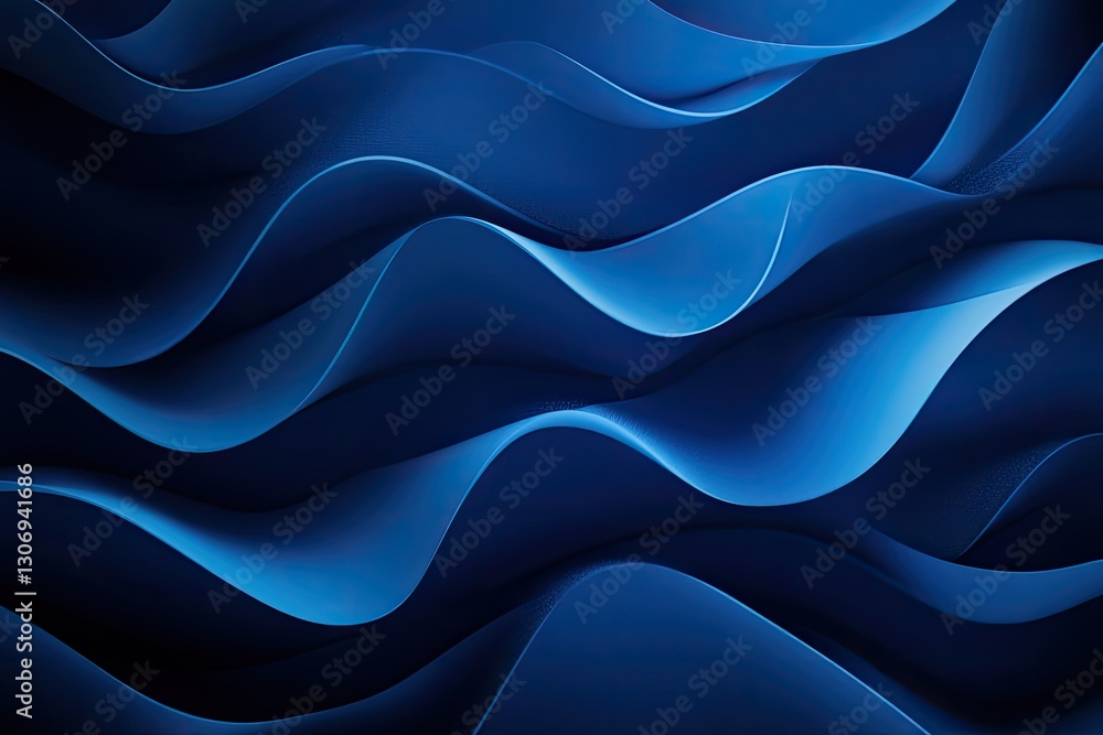 Obraz premium Abstract Blue Waves Background Design with Smooth Curves and Dynamic Flowing Pattern