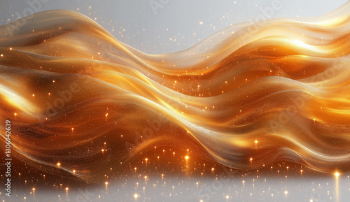 Vector golden wave on a white background, vector illustration, flat design, simple lines, smooth curves, minimalism, elegant, soft edges, modern, clean and crisp look, with high resolution