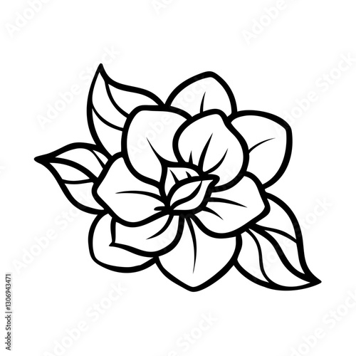 Gardenia flower icon blooming in elegance, botanical beauty concept