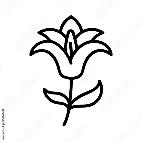 Lily icon blooming in simplicity, floral elegance concept