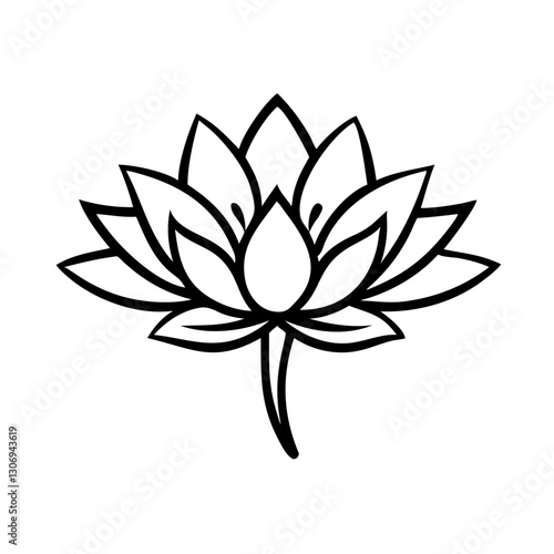 Lotus flower icon symbolizing purity and serenity, nature concept
