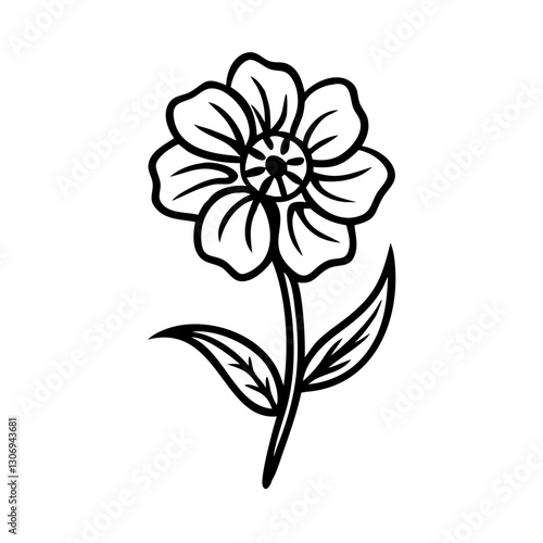 Primrose flower icon blooming, nature and beauty concept