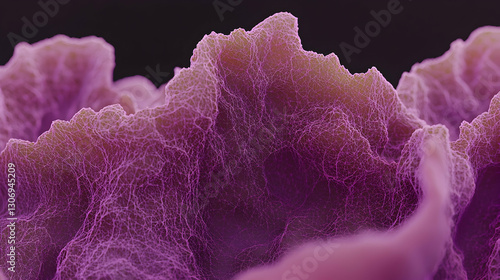 Wallpaper Mural Microscopic Purple Coral Reef Texture, Close-up, Dark Background, Science Illustration Torontodigital.ca