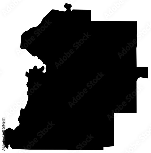 Marengo county Alabama detailed blank black map on transparent background