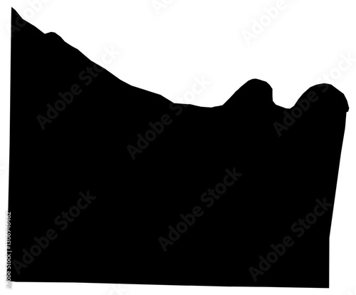 Morgan county Alabama detailed blank black map on transparent background