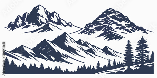 mountain landscape vector illustration