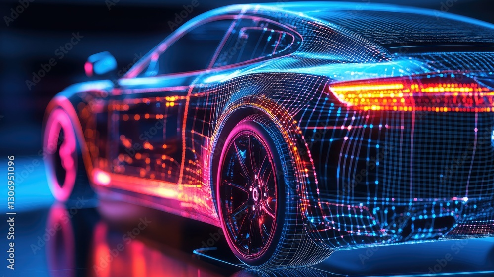 A close-up shot of an autonomous vehicle sensor system, highlighting advanced lidar technology on a sleek car. A close-up shot of an autonomous vehicle sensor system, highlighting advanced lidar technology on a sleek car.