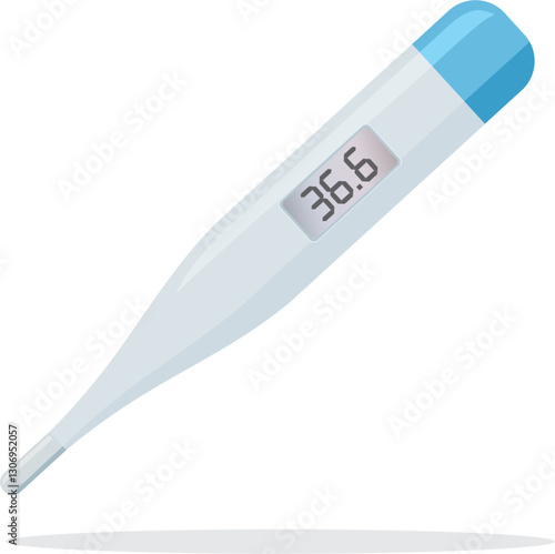 Electronic medical thermometer vector isolated on white background.