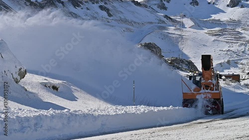 Wallpaper Mural Snow Plow Clearing Heavy Snow. Winter Road Maintenance Torontodigital.ca