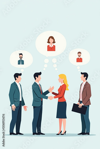 Recruitment Process Vector Illustration Job Candidates Review Team Selects New Employee For Hiring Job Application Resume Review And Employment Interview Presentation And Onboarding