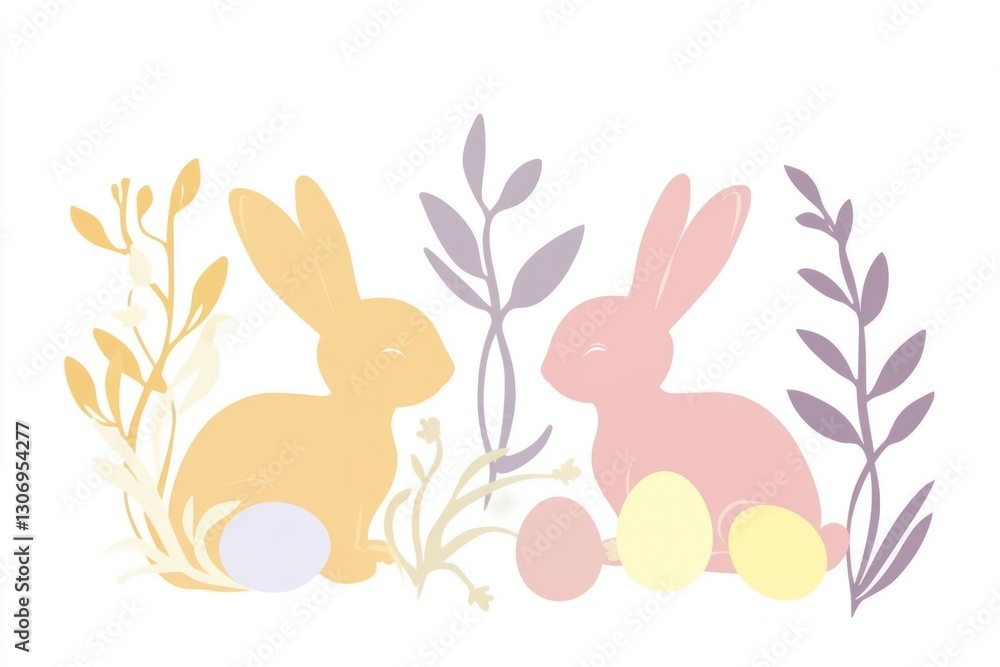 Easter rabbit border bunnies pastel spring. Easter rabbit border bunnies pastel spring.