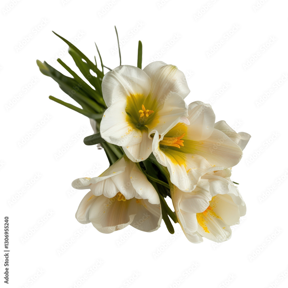 Fototapeta premium Elegant White Flowers with Yellow Accents for Fresh Floral Arrangements and Decorative Purposes