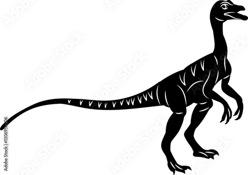 dinosaur black silhouettes, vector