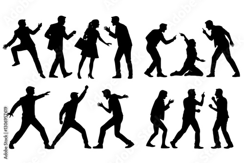 shilloute People are showing happy gestures