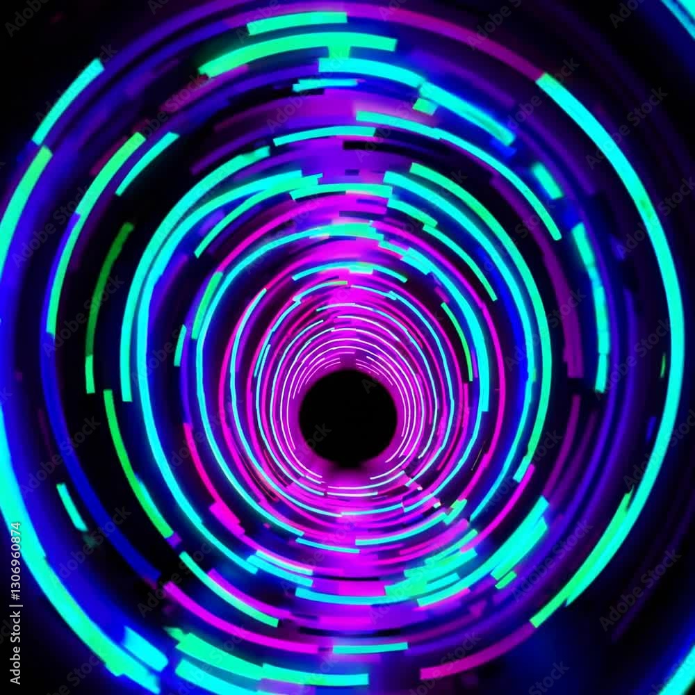 Abstract Neon Tunnel: A mesmerizing vortex of vibrant neon colors forming a tunnel, creating a sense of depth and movement. The circular design pulls the viewer in. Abstract Neon Tunnel: A mesmerizing vortex of vibrant neon colors forming a tunnel, creating a sense of depth and movement. The circular design pulls the viewer in.