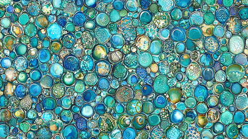 Abstract Blue Green Pebbles Texture Background for Design