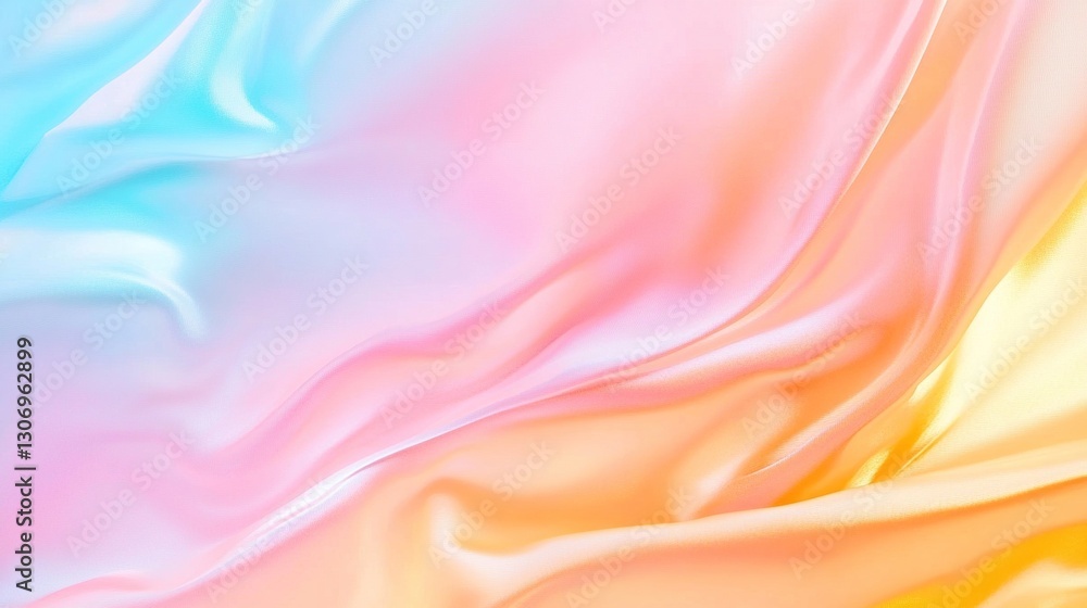 Obraz premium Soft silk fabric in pastel colors wavy under natural light, calm colors and textures