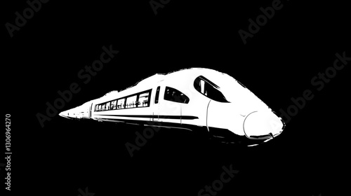 Fast Modern Train Illustration