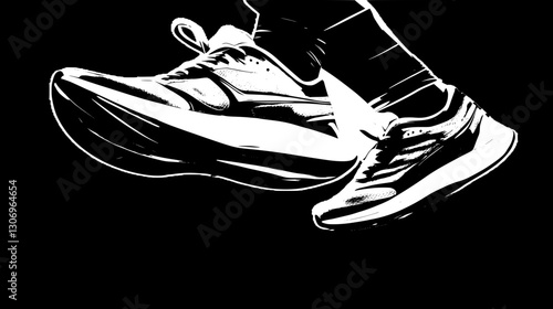 Stylish Running Shoes Illustration