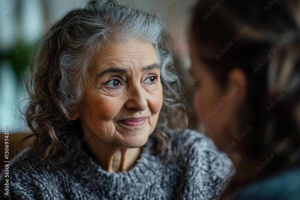 Closeup portrait of a senior woman with gray hair and wrinkled face showing gentle expression old Closeup portrait of a senior woman with gray hair and wrinkled face showing gentle expression old
