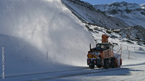 Wallpaper Mural Snow Plow Clearing Heavy Snow. Winter Road Maintenance Torontodigital.ca