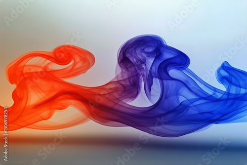 Colorful Smoke Flowing Smoothly in Vibrant Waves of Blue, Pink, Orange, and R...