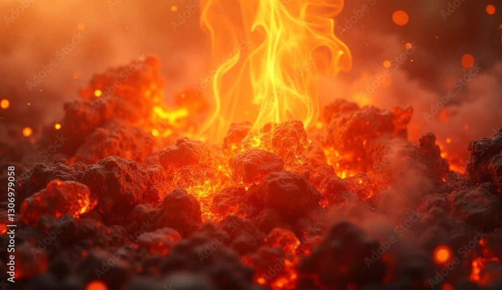 A dynamic texture of glowing embers and flames with vibrant orange and red hues, soft smoke trails, and intense heat distortion A dynamic texture of glowing embers and flames with vibrant orange and red hues, soft smoke trails, and intense heat distortion