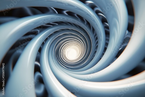 Intricate Spiral Design Showcasing Luminous Patterns and Forms in a Digital A...