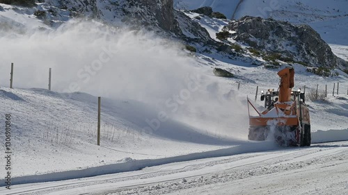 Wallpaper Mural Snow Plow Clearing Heavy Snow. Winter Road Maintenance Torontodigital.ca