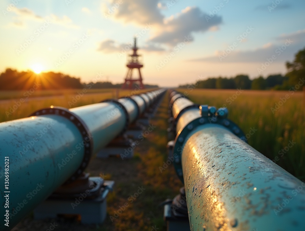 Gas pipeline in a summer landscape outdoor Gas pipeline in a summer landscape outdoor