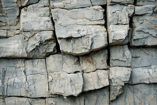Textured Gray Rock Formation Showing Intricate Natural Patterns and Geologica...