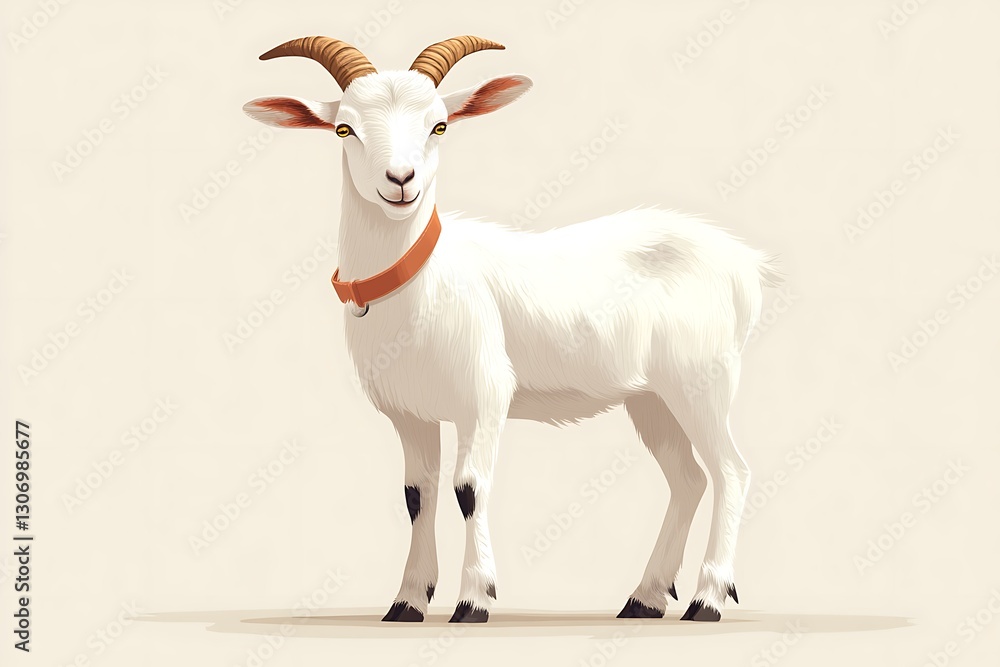 Obraz premium Cute White Goat Portrait