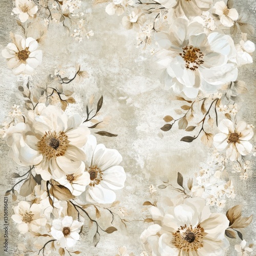 Neutral colors boho wildflowers mixed wheat and pampas grass, Boho bouquet with ivory and white wild flowers