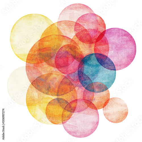 Abstract Colorful Overlapping Circles Art Print Design