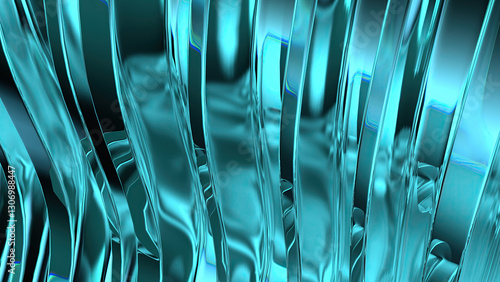 blue crystal glass icy modern art curve abstract background