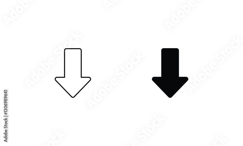 Down Arrow vector icons set stock illustration