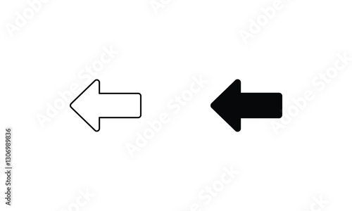 Left Arrow vector icons set stock illustration