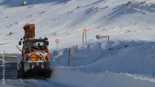 Wallpaper Mural Snow Plow Clearing Heavy Snow. Winter Road Maintenance Torontodigital.ca