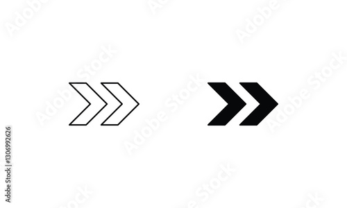 Right Arrow vector icons set stock illustration