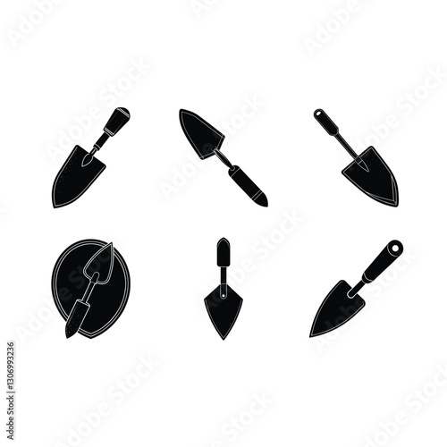 Minimalist Trowel Icon Vector – Construction Tool Symbol