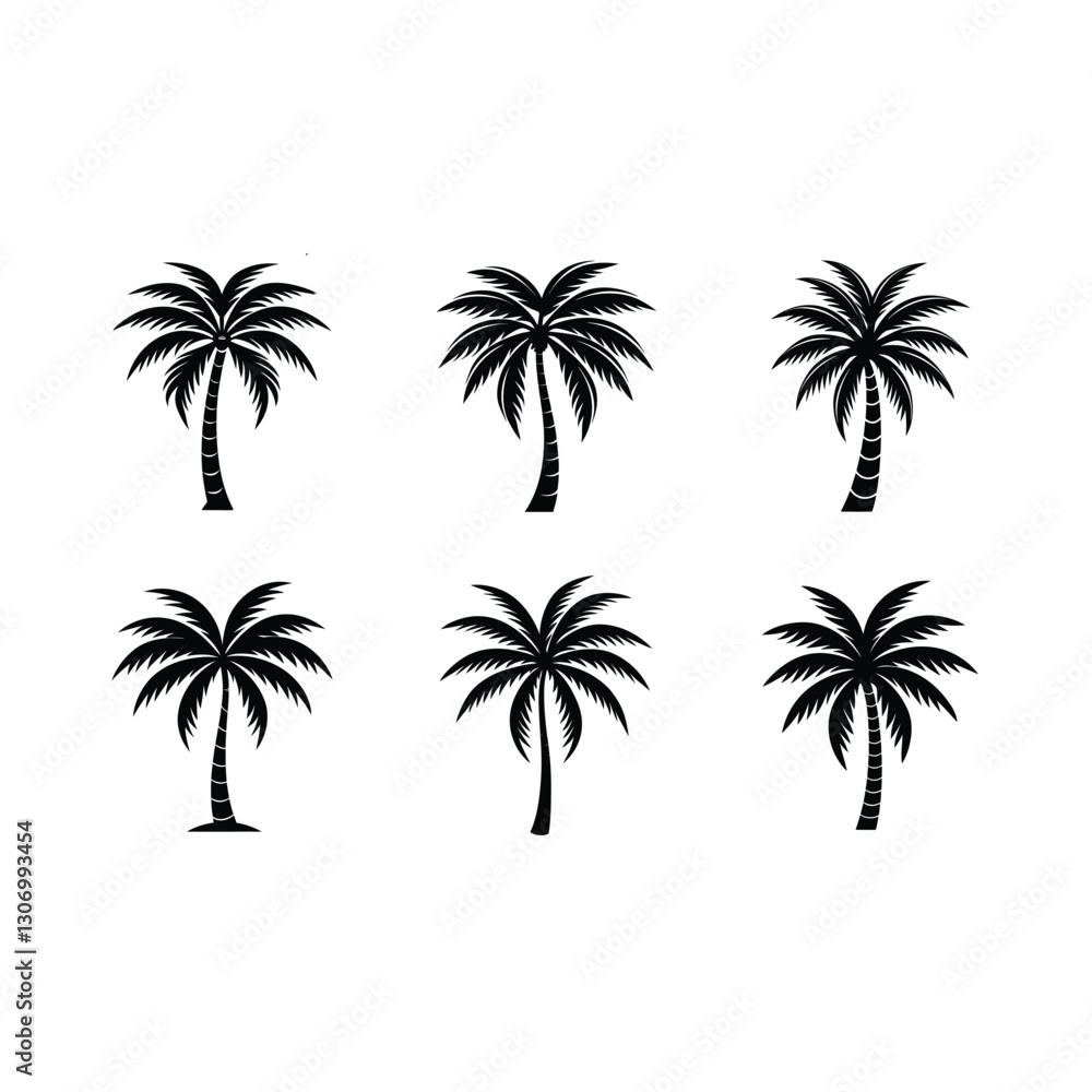 Tropical Palm Tree Icon Vector Illustration Tropical Palm Tree Icon Vector Illustration