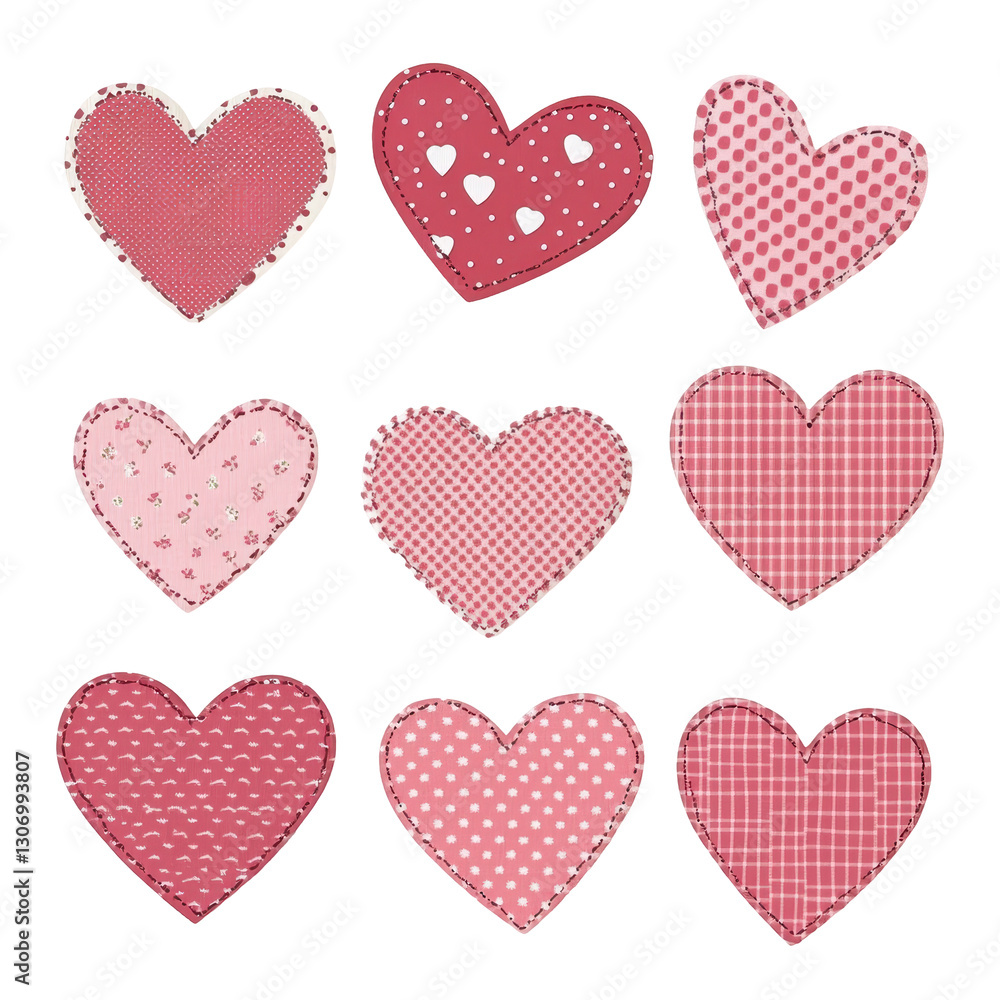 A Chorus of Hearts: A captivating arrangement of nine heart-shaped designs in various patterns and textures. capturing love, warmth, and romance, perfect for conveying feelings of affection and care. A Chorus of Hearts: A captivating arrangement of nine heart-shaped designs in various patterns and textures. capturing love, warmth, and romance, perfect for conveying feelings of affection and care.