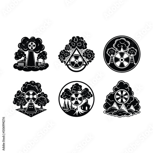  Toxic Air Icon – Pollution Warning Symbol Vector Illustration