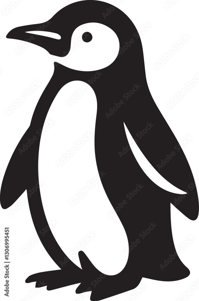 Obraz premium penguin vector illustration, penguin silhouette vector, penguin silhouette vector black and white full body