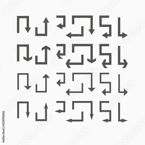 Arrow icon set. arrow. Arrows big black set icons. Modern simple arrows. cursor. different arrow signs. Black direction pointer. Arrow set. Vector illustration set