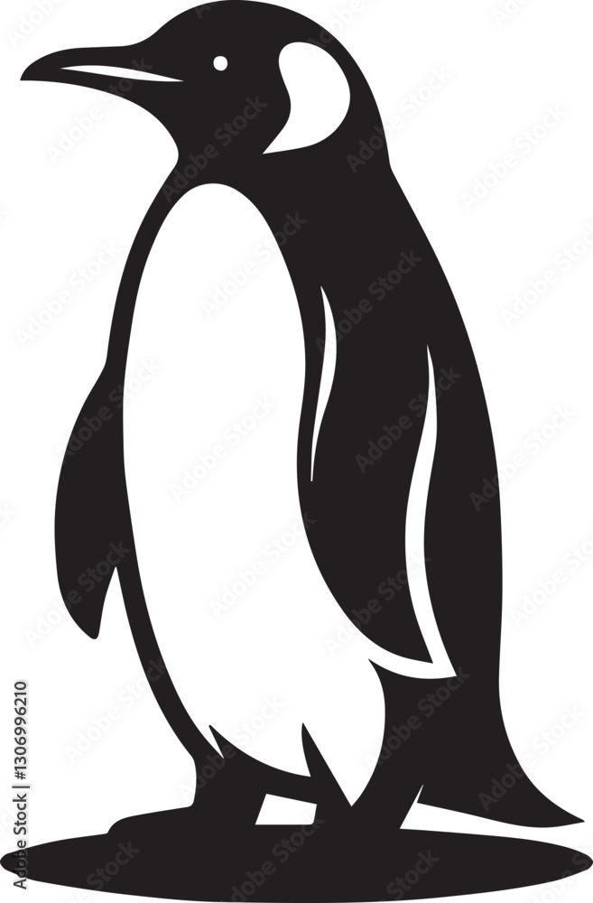 Obraz premium penguin vector illustration, penguin silhouette vector, penguin silhouette vector black and white full body