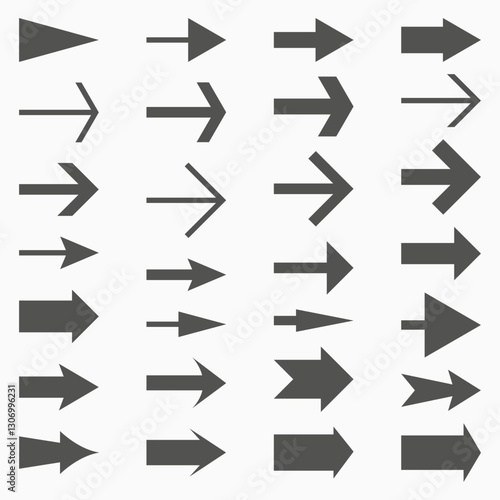 Arrow icon set. arrow. Arrows big black set icons. Modern simple arrows. cursor. different arrow signs. Black direction pointer. Arrow set. Vector illustration set