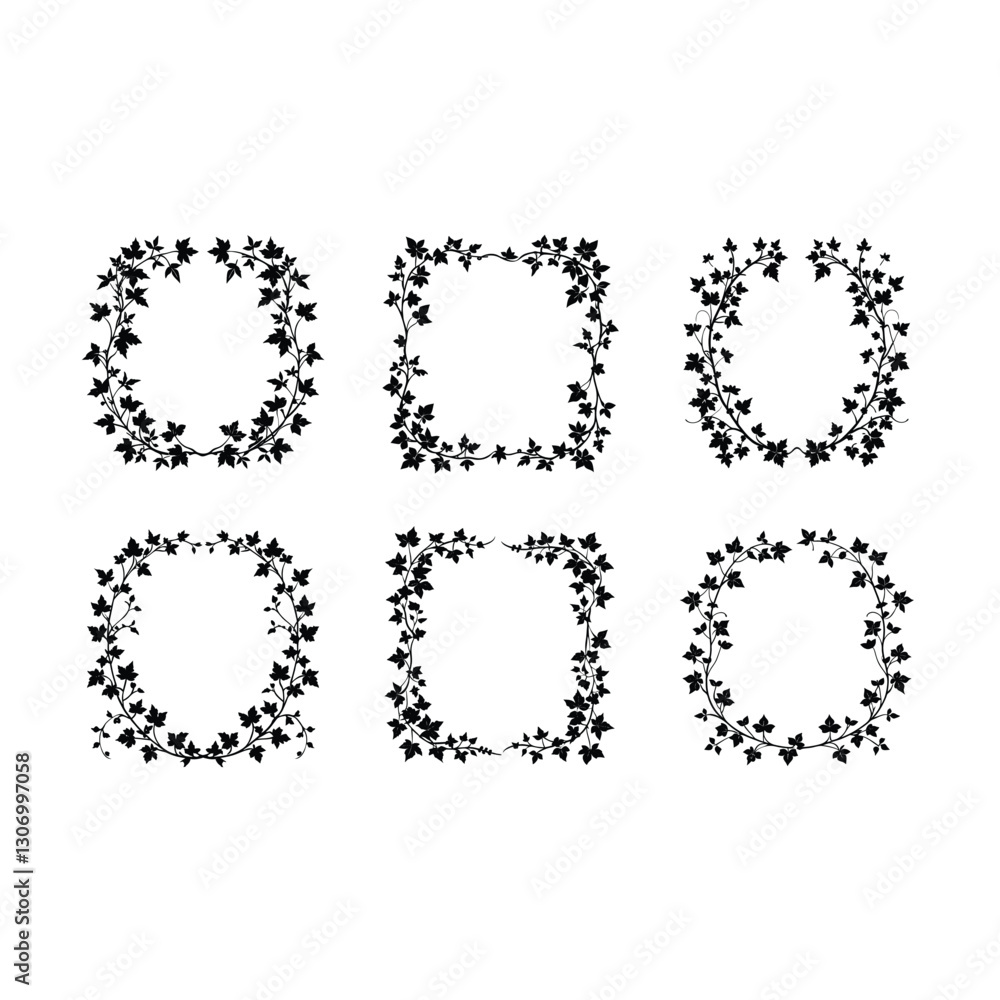 Serene Ivy Frame Vector Design for Elegant Decoration Serene Ivy Frame Vector Design for Elegant Decoration
