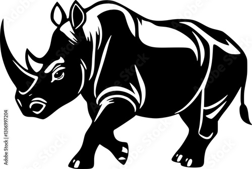 Rhino With Big Horn for Strong and Bold Artistic Concepts